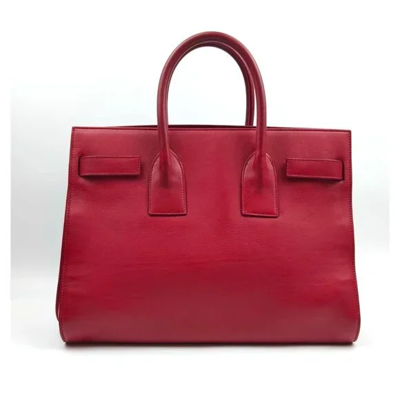 Pre-owned Yves Saint Laurent Calfskin Small Sac de Jour Handbag Red - Picture 2 of 16